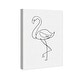 preview thumbnail 4 of 5, Wynwood Studio Canvas Animals Flamingo Outline Black and Off-white Modern & Contemporary Wall Art Canvas Print