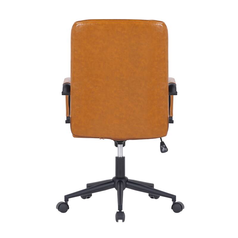 Porthos Home Francis Swivel Office Chair, PU Leather, Roller Wheels