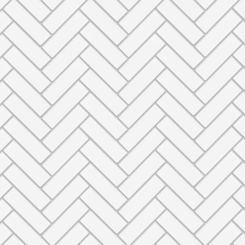 Merola Tile Metro Brick Herringbone Matte White 10-5/8" x 12-1/2" Porcelain Floor and Wall Tile - Case (10 Tiles)