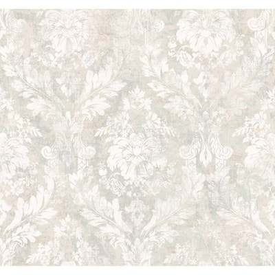 Seabrook Deigns Everdeen Damask Unpasted Wallpaper - 27 in. W x 27 ft. L bolt 60.75 sq. ft.