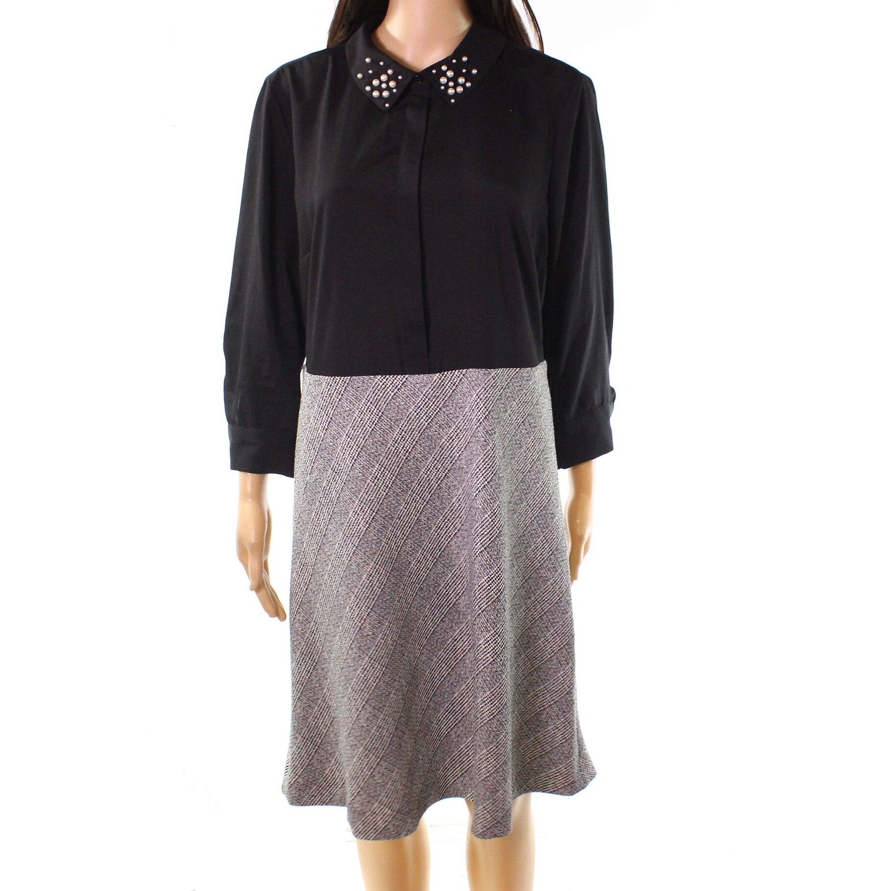Shop Ivanka Trump Black White Womens Size 12 Embellished Sheath Dress Free Shipping On Orders Over 45 Overstock 27743742