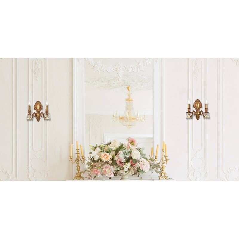 Elegant Lighting 9602W10-GT/RC Monarch 2 Light 12" Tall Wall Sconce