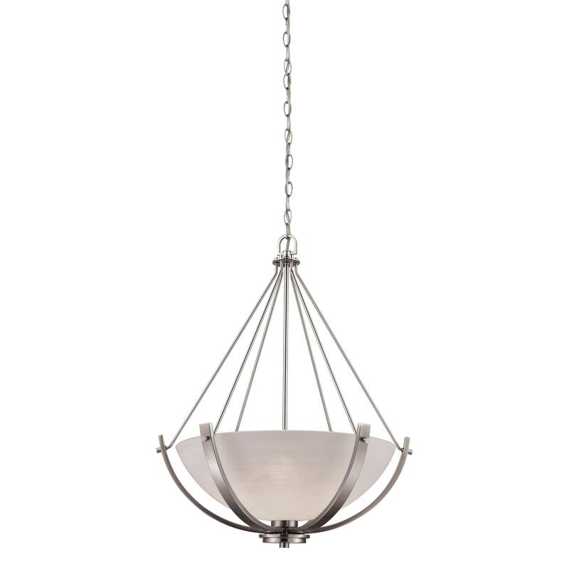 Casual Mission 17-inch Wide 3-Light Chandelier in Brushed Nickel - 21in W x 21in D x 26in H