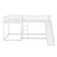 preview thumbnail 15 of 13, Stylish Full and Twin Size L-Shaped Bunk Bed with Slide and Short Ladder, 4 Beds in 1, Sturdy Frame, White