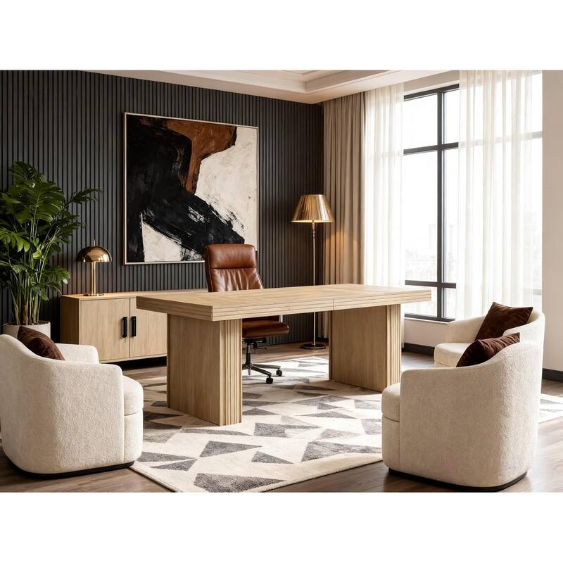 63" Modern Computer Desk, Farmhouse Executive Desk Workstation for Home Office