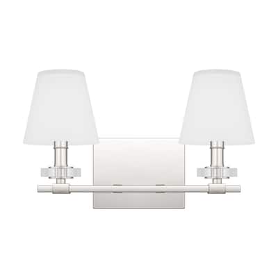 Kelsey Glen 2-Light Polished Nickel Vanity Light