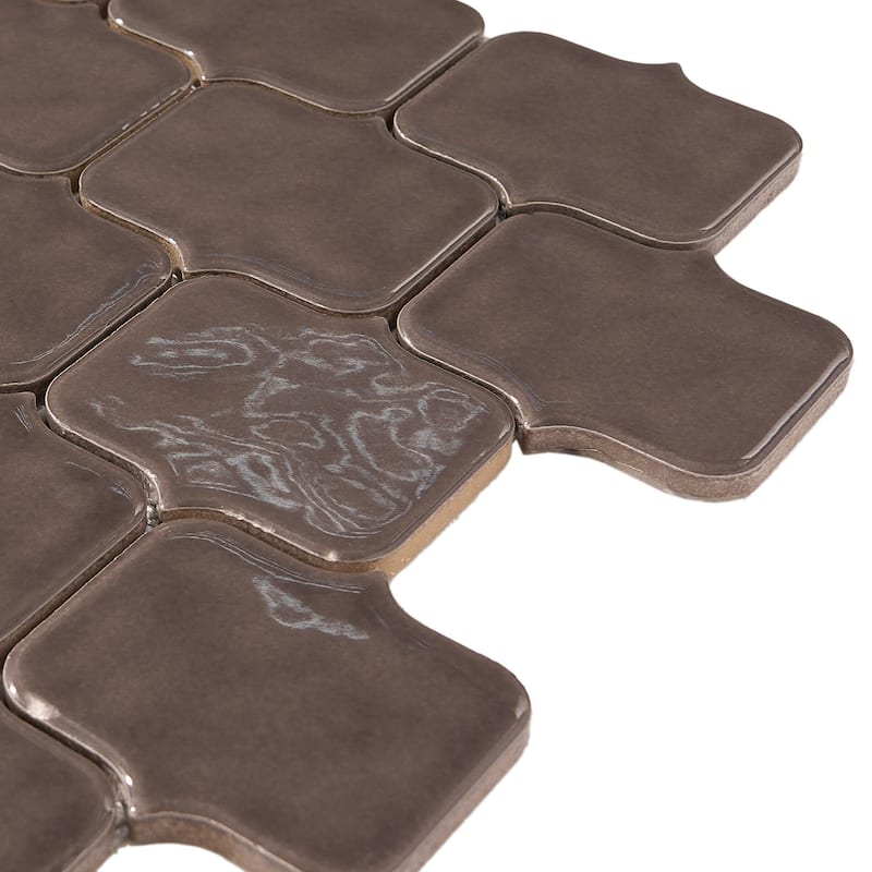 Modern Arabesque Glossy Porcelain Mosaic Tile