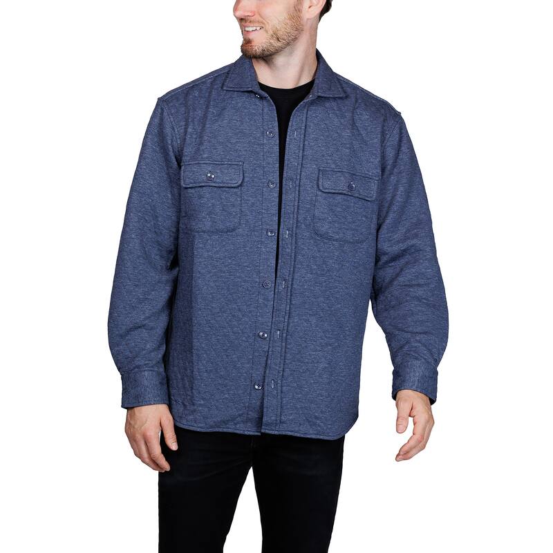 Tailorbyrd Men's Quilted Shirt Jacket - Denim - S