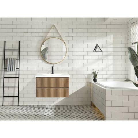 Diego 30" Bathroom Vanity, Weathered Fir Finish