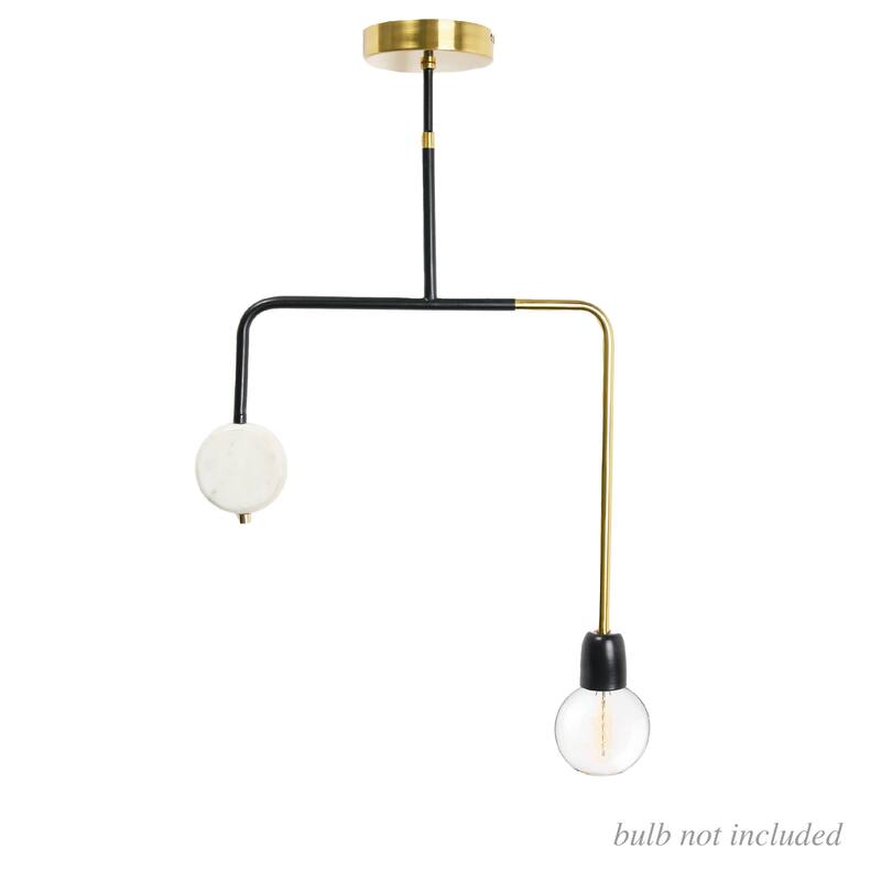 Marble Pendant Lamp - 16.3"L x 5.0"W x 25.3"H