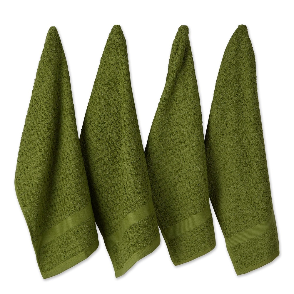 Solid Waffle Terry Dishtowel Set of 4