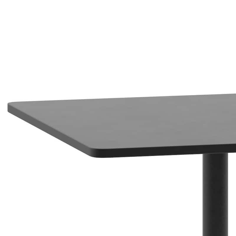 31.5" Square Aluminum Smooth Top Indoor-Outdoor Table with Base