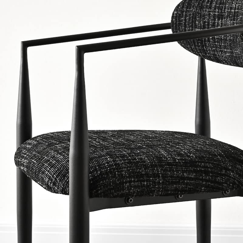 Modern Upholstered Arm Counter Stool with Metal Frame Leg(Set of 3) - N/A