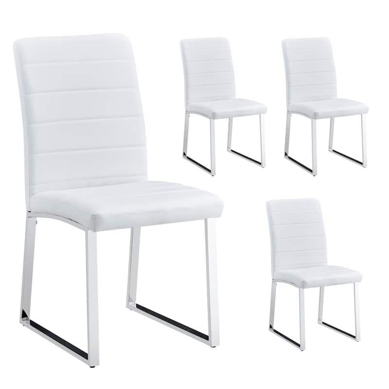 4-Pack - Heavy-duty Chairs set: 2.1" Thick Cushion, Iron Frame, Perfect for Home or Office. Classic Colors, Great Value
