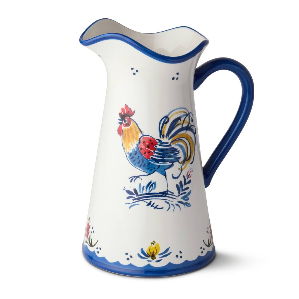 Certified International French Rooster 96 oz. Pitcher - 8.50"L x 6.50"W x 11.25"H