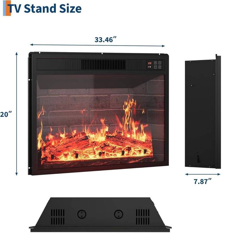 23 Inch Built-in Electric Wall Fireplace with Timer & Remote Control for Bedroom, Living Room