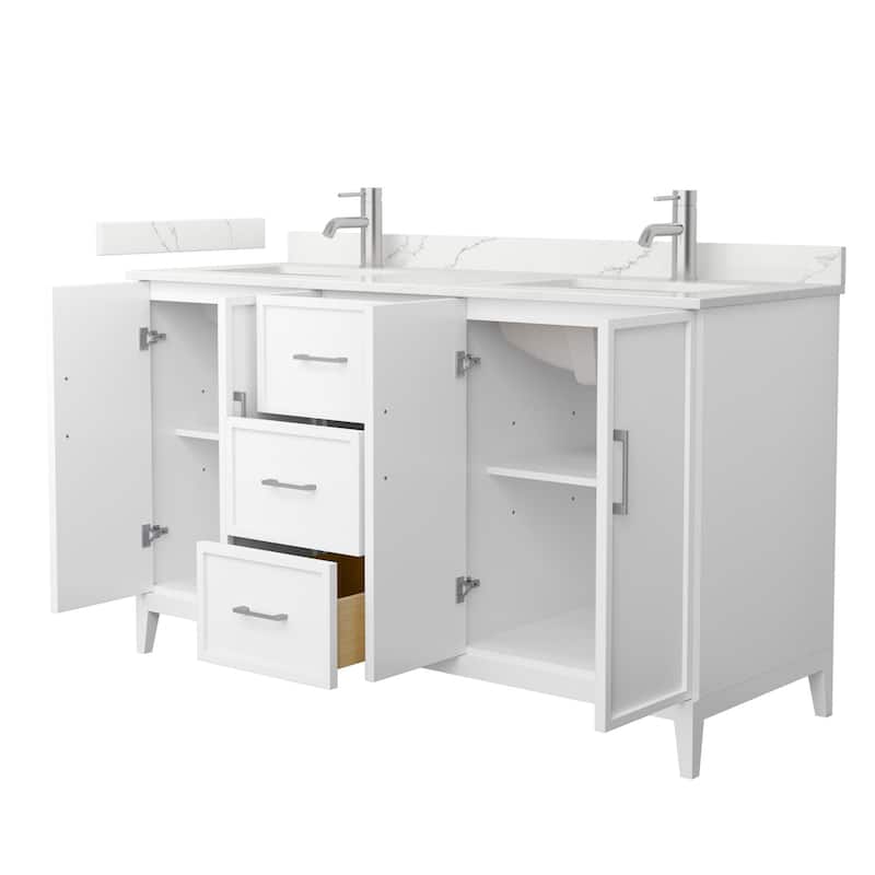Elan 60-inch Double Vanity, Single Hole Quartz Top