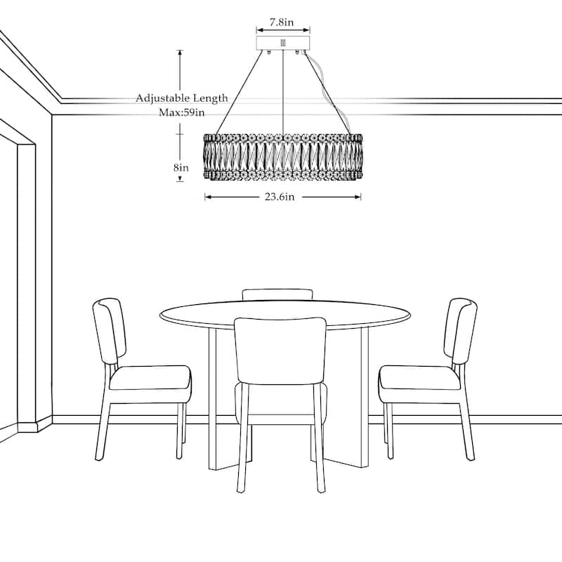 1/2-Tier Dimmable Chrome Crystal LED Drum Chandelier