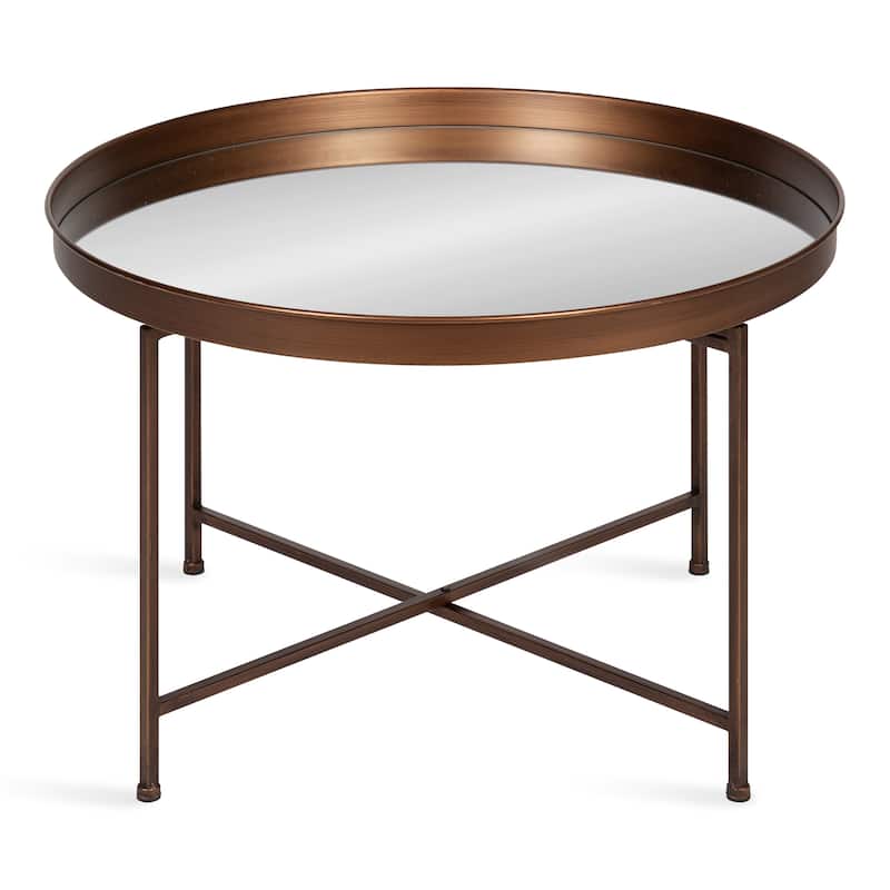 Kate and Laurel Celia Round Metal Coffee Table - 28.25x28.25x19