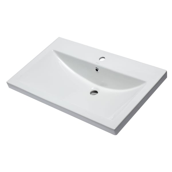 Eago BH001 31-1/2" Drop In Bathroom Sink with Overflow - White