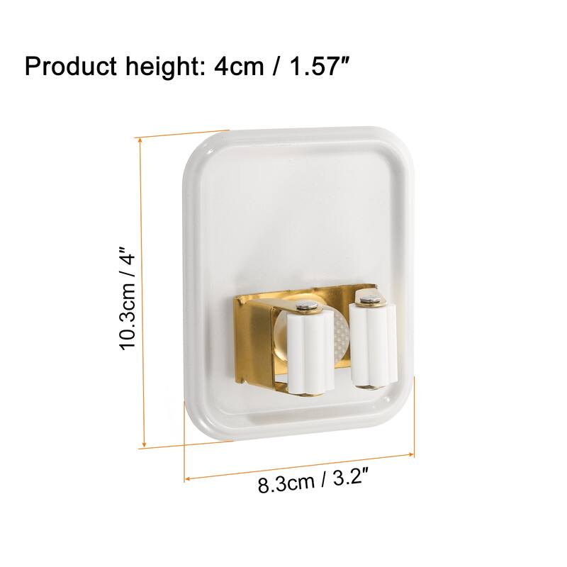 4pcs Mop Broom Holder Wall Mount, 304 Stainless Steel Mop Broom Hanger - White