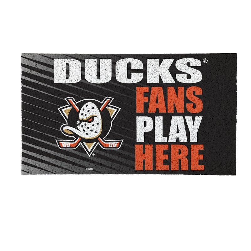28 in. x 16 in. Anaheim Ducks "Fans Play Here" PVC Door Mat