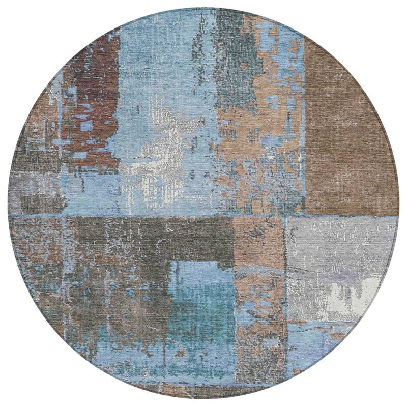 HomeRoots Abstract Transitional Rectangle Outdoor Rug
