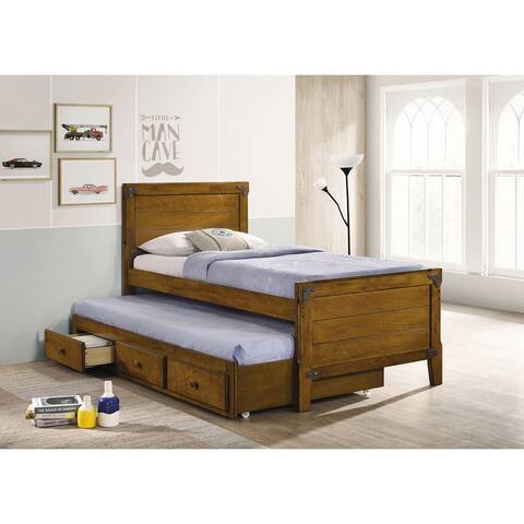 Granger Rustic Honey Twin Captain's Bed with Trundle