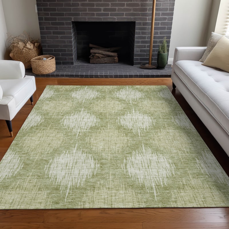 Premium Washable Super Soft Abstract Ombre Mayfield Rug - Aloe - 10' x 14'