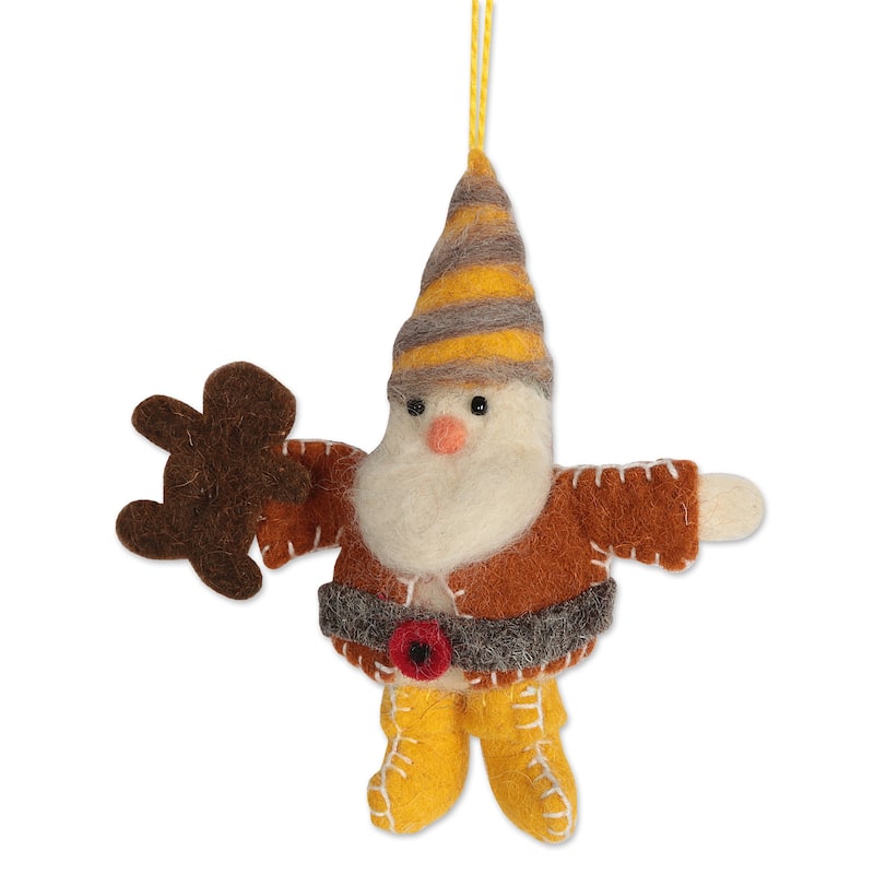 Novica Handmade Glad Tiding Gnomes Wool Ornaments (Set Of 6)