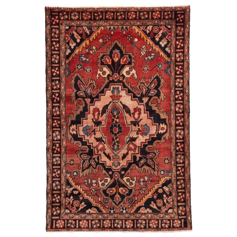 ECARPETGALLERY Hand-knotted Konya Anatolian Red Wool Rug - 4'1 x 6'6