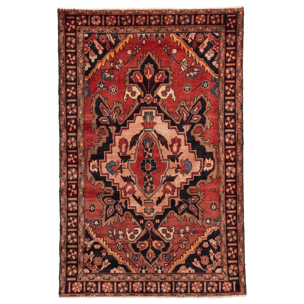 ECARPETGALLERY Hand-knotted Konya Anatolian Red Wool Rug - 4'1 x 6'6