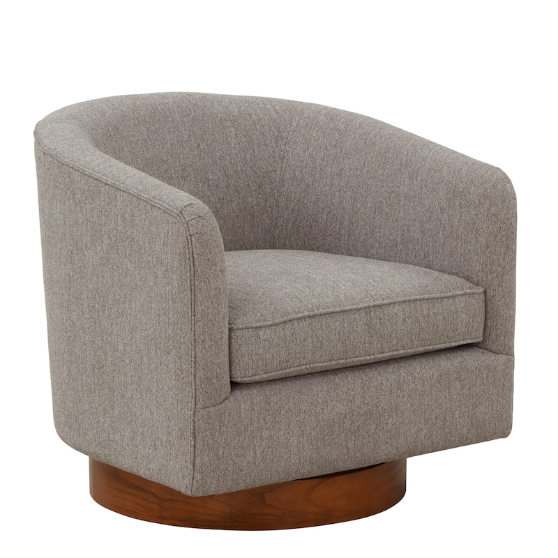 Maxine Chenille Fabric Wood Base Swivel Accent Chair by Greyson Living - 28.5"W x 28.75"D x 28"H - Gray Mist