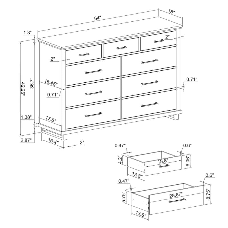 Farmhouse 5-Piece Bedroom Set - 2 Nightstands, 2 Chests, 1 Dresser