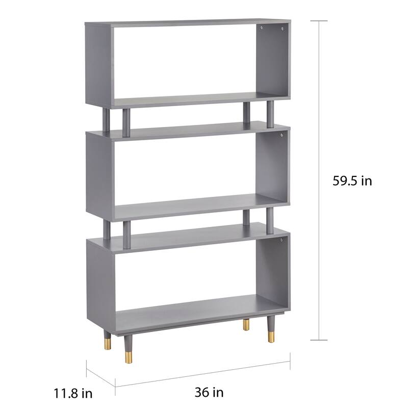 Simple Living Margo Mid-century Modern 3-tier Bookshelf - 59.5"h x 36"w x 11.8"d