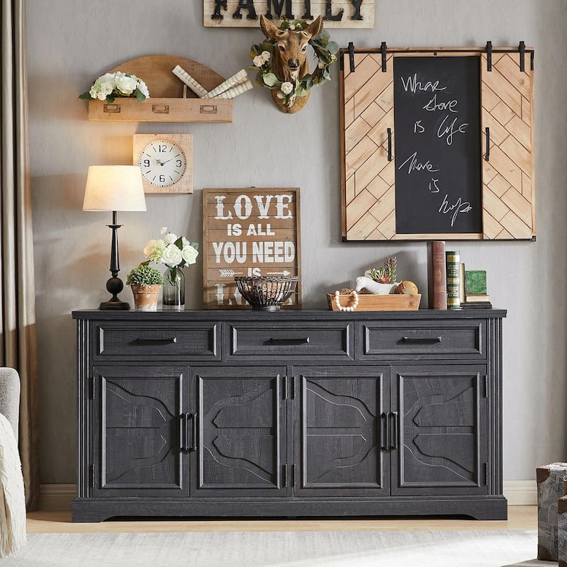 Farmhouse Buffet Sideboard Cabinet,Coffee Bar Wine Bar for Dining Room