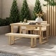 preview thumbnail 1 of 22, mopio Bruno Outdoor Dining Set 4 Seater: Table, 1 Bench, 2 Chairs | 4 Piece