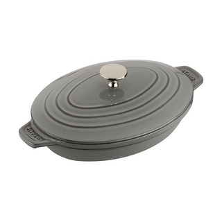 STAUB Cast Iron 9-inch x 6.6-inch Oval Covered Baking Dish - 9" x 6.6"