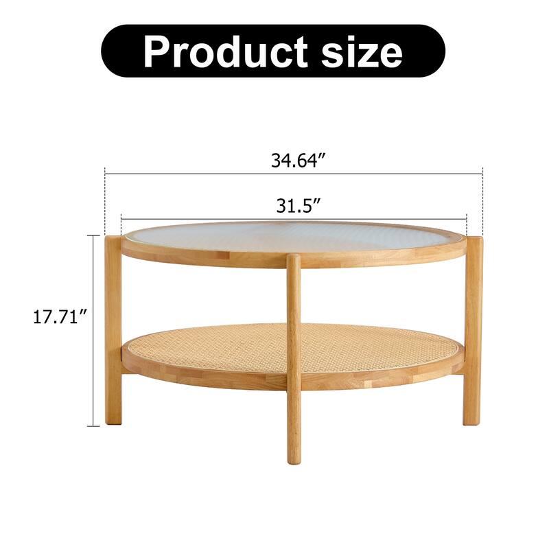 Modern minimalist circular double-layer coffee table