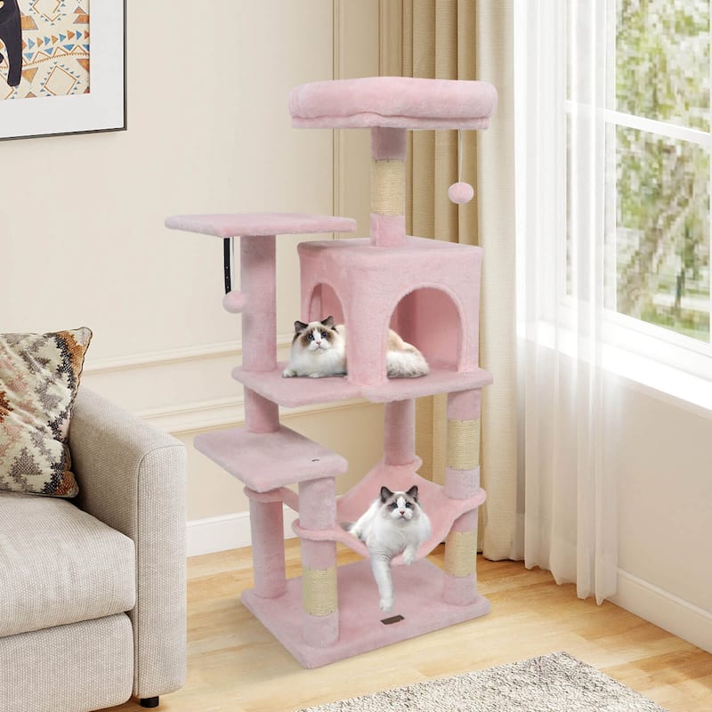 Costway 44” Tall Multi-level Cat Tree with Cushion Top Perch, - See Details