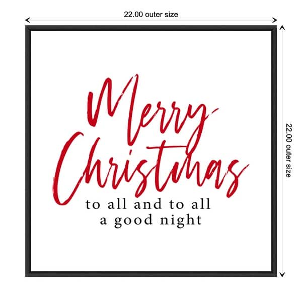 Merry Christmas to All Script by Amanti Art Portfolio Framed Canvas Wall Art