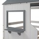 preview thumbnail 12 of 21, Designs Low Bunk Bed Twin Over Twin , Wood House Bunk Bed with Roof, Window, Guardrail, Ladder for Kids