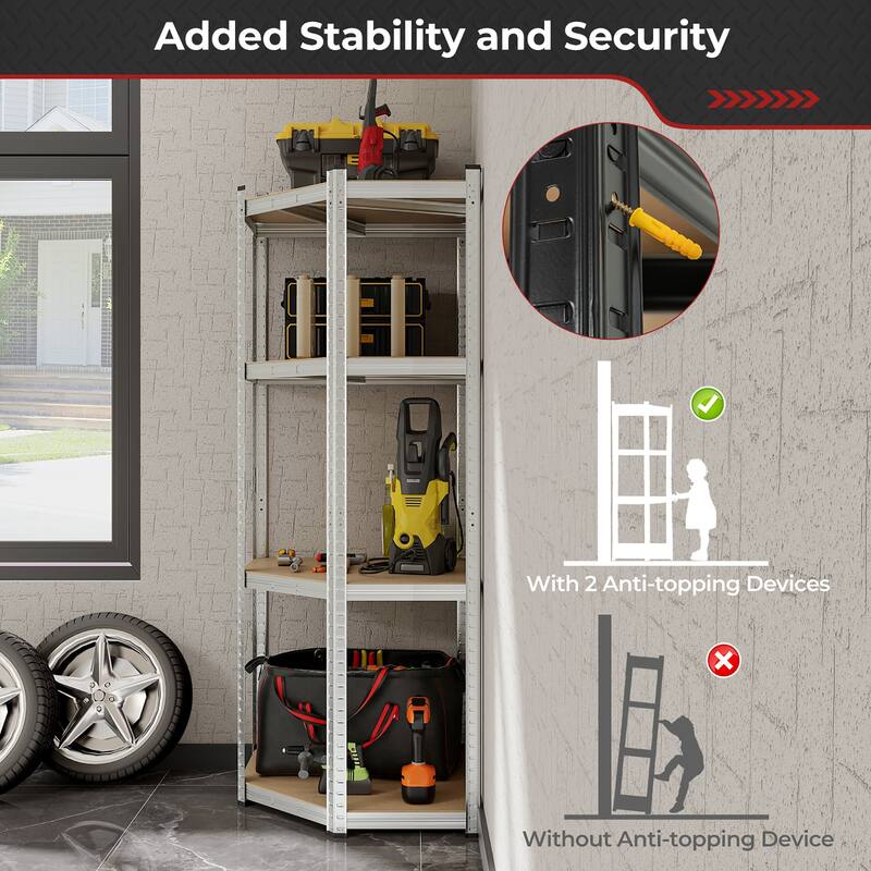 Gymax 4-Tier Adjustable Garage Storage Utility Rack Corner Shelving