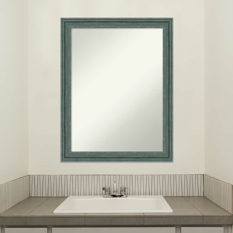 Upcycled Non-Beveled Wood Framed Bathroom Vanity Wall Mirror