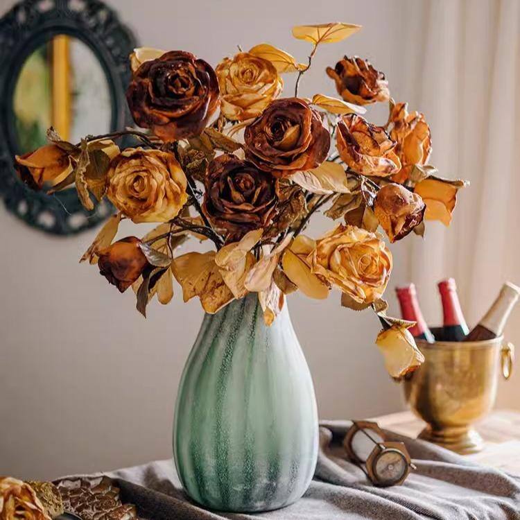 RusticReach French Dried Look Faux Rose Stem 26" Tall