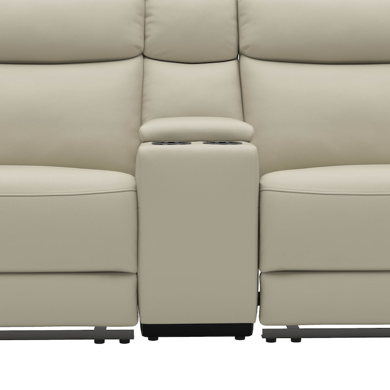 Furniture of America Kingsley 3-Piece Top Grain Leather Manual Recliner Sofa Set