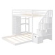 preview thumbnail 5 of 12, Twin Over Full Bunk Bed with 3-layer Shelves, Drawers and Storage Stairs, White