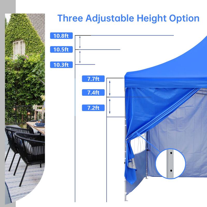 Ainfox 10x10 Ft Outdoor Pop-up Canopy Tent with Removable Sidewalls