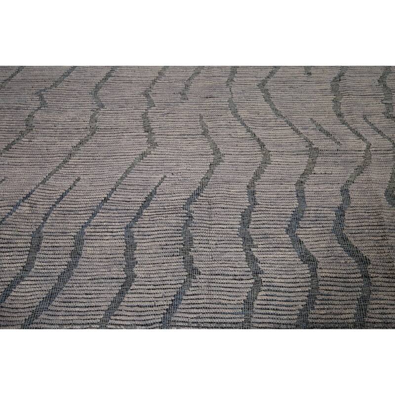 Moroccan Oriental Area Rug Hand-Knotted Bedroom Wool Carpet - 8'7"x 11'10"