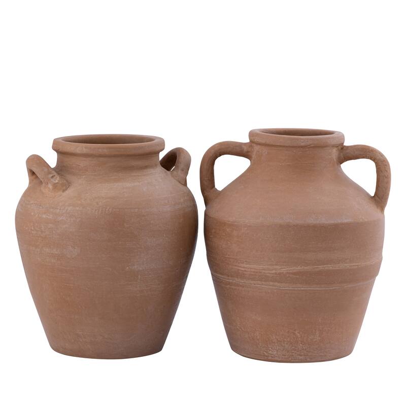 Terracota Vase w/ Handles 11"H - Natural Terracotta
